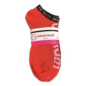 NWT 3 Pair UGA‎ University of Georgia No Show Ankle Socks Red White Black 9-11